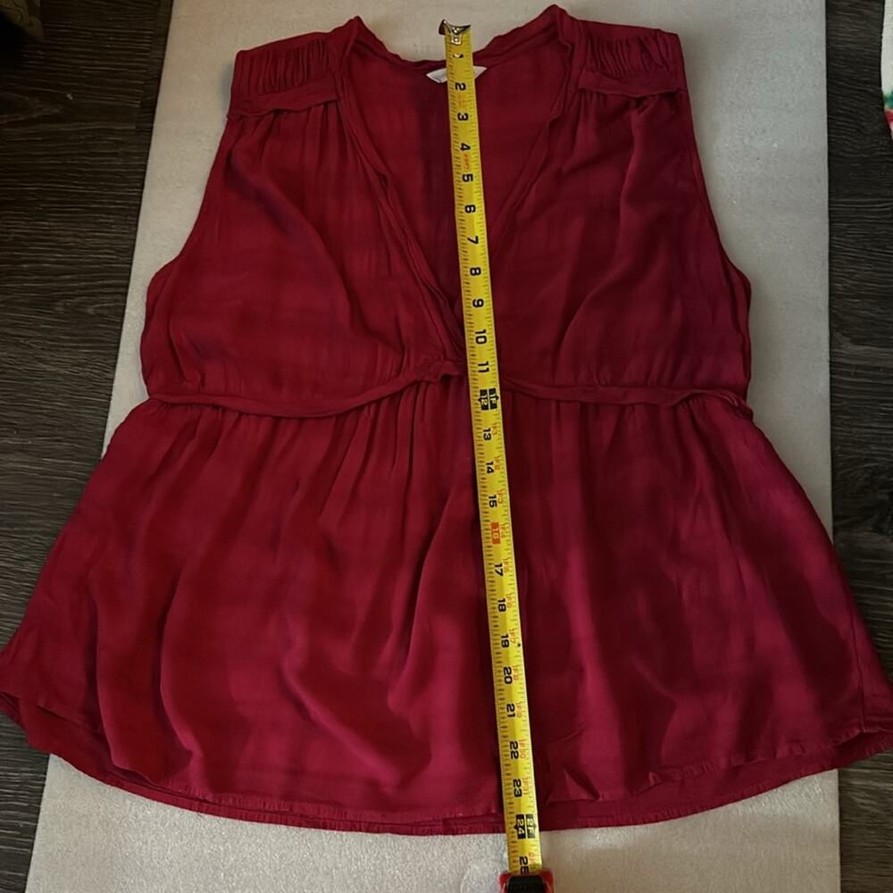 Lucky Brand Sleeveless Ruffle Top  XL V-Neck Boho Indie Bohemian Festival - Picture 8 of 9